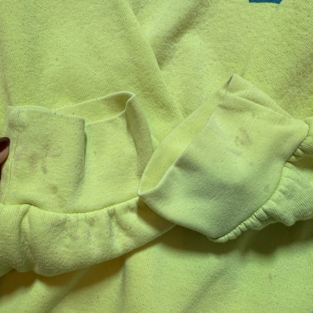 Aviator Nation Hoodie Pullover Sweatshirt Size XL Neon Yellow Oversized Retro - Picture 8 of 8